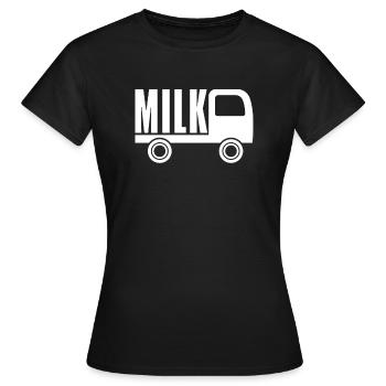 Wagon de lait de vache Lait froid - T-shirt Femme - noir - Devant - AI Model Female 172 dark (172cm)