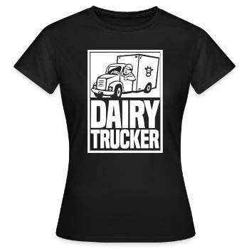 Camion de lait de vache Chauffeur de lait - T-shirt Femme - noir - Devant - AI Model Female 172 dark (172cm)