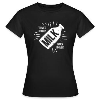 Camion de lait de vache Chauffeur de lait - T-shirt Femme - noir - Devant - AI Model Female 172 dark (172cm)