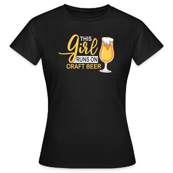 Bière artisanale Bière artisanale Bière fille - T-shirt Femme - noir - Devant - AI Model Female 172 dark (172cm)