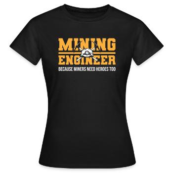 Ingénieur Ingénieur Minier - T-shirt Femme - noir - Devant - AI Model Female 172 dark (172cm)