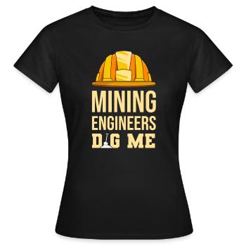 Ingénieur Ingénieur Minier - T-shirt Femme - noir - Devant - AI Model Female 172 dark (172cm)