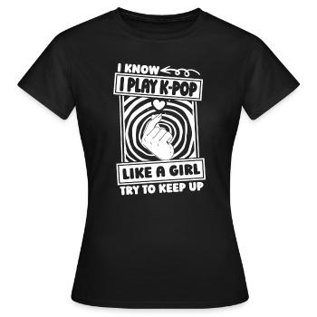 K Pop Kpop Fille Pop Coréenne - T-shirt Femme - noir - Devant - AI Model Female 172 dark (172cm)