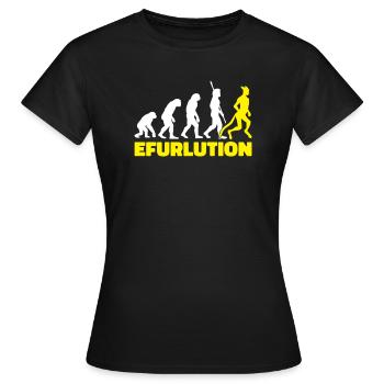Furry Fandom Fursuits Evolution - Women's T-Shirt - black - Front - AI Model Female 172 dark (172cm)