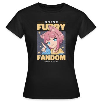 Furry Fandom Fursuits Funny - Women's T-Shirt - black - Front - AI Model Female 172 dark (172cm)