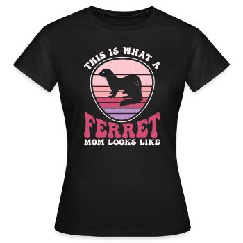 Mère putois furet - T-shirt Femme - noir - Devant - AI Model Female 172 dark (172cm)