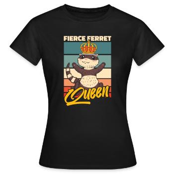 Reine putois furet - T-shirt Femme - noir - Devant - AI Model Female 172 dark (172cm)