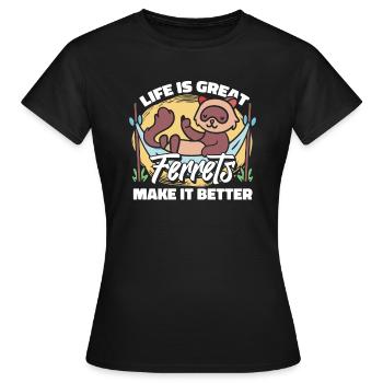 La vie du putois furet - T-shirt Femme - noir - Devant - AI Model Female 172 dark (172cm)
