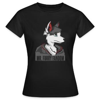 Furry Fandom Fursuits - Women's T-Shirt - black - Front - AI Model Female 172 dark (172cm)