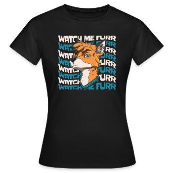 Furry Fandom Fursuits Humor - Women's T-Shirt - black - Front - AI Model Female 172 dark (172cm)