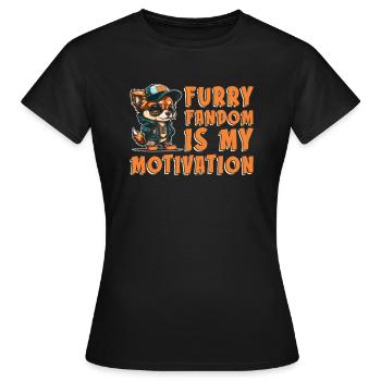 Furry Fandom Fursuits Cute - Women's T-Shirt - black - Front - AI Model Female 172 dark (172cm)