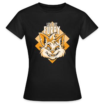 Furry Fandom Fursuits - Women's T-Shirt - black - Front - AI Model Female 172 dark (172cm)
