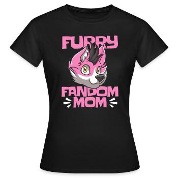 Furry Fandom Fursuits Mom - Women's T-Shirt - black - Front - AI Model Female 172 dark (172cm)