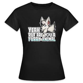 Furry Fandom Fursuits - Women's T-Shirt - black - Front - AI Model Female 172 dark (172cm)