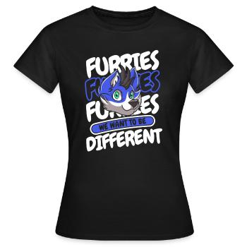 Furry Fandom Fursuits Funny - Women's T-Shirt - black - Front - AI Model Female 172 dark (172cm)