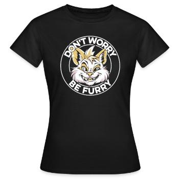 Furry Fandom Fursuits - Women's T-Shirt - black - Front - AI Model Female 172 dark (172cm)