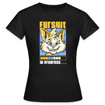 Furry Fandom Fursuits - Women's T-Shirt - black - Front - AI Model Female 172 dark (172cm)