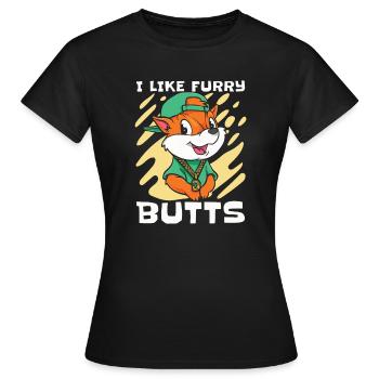 Furry Fandom Fursuits Funny - Women's T-Shirt - black - Front - AI Model Female 172 dark (172cm)
