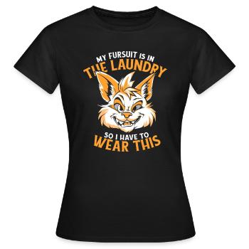 Furry Fandom Fursuits - Women's T-Shirt - black - Front - AI Model Female 172 dark (172cm)
