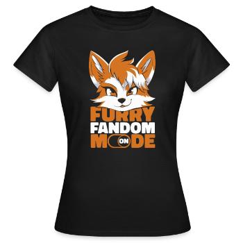 Furry Fandom Fursuits - Women's T-Shirt - black - Front - AI Model Female 172 dark (172cm)