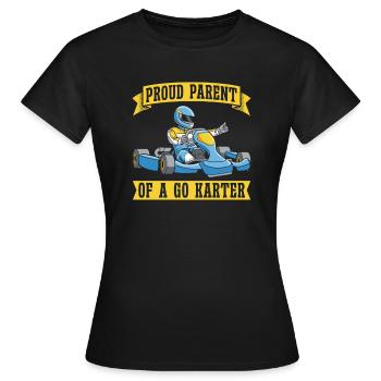 Go Kart Kartfahren Kartfahrer Elternteil - Frauen T-Shirt - Schwarz - Vorne - AI Model Female 172 dark (172cm)