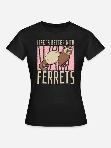 Frettchen Iltis Witzig - Frauen T-Shirt - Schwarz