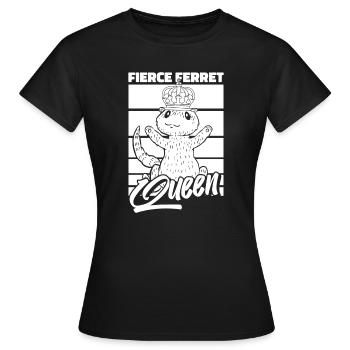 Reine putois furet - T-shirt Femme - noir - Devant - AI Model Female 172 dark (172cm)