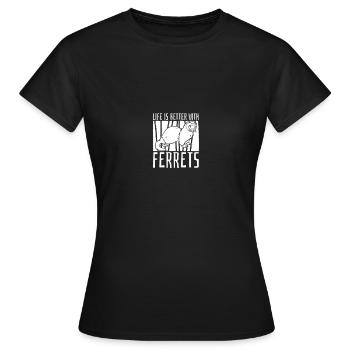Putois furet mignon - T-shirt Femme - noir - Devant - AI Model Female 172 dark (172cm)