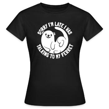 Putois furet mignon - T-shirt Femme - noir - Devant - AI Model Female 172 dark (172cm)