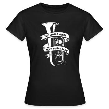 Fanfare Procession Tuba Solo - T-shirt Femme - noir - Devant - AI Model Female 172 dark (172cm)