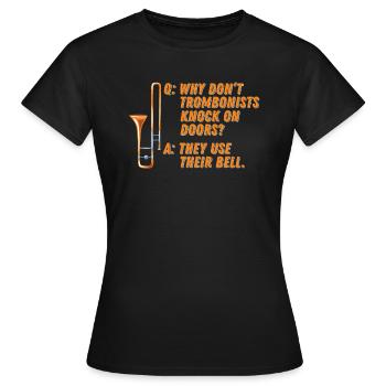 fanfare, trombone, fanfare, trombone - T-shirt Femme - noir - Devant - AI Model Female 172 dark (172cm)