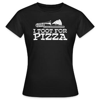 fanfare trombone pizza fanfare trombone - T-shirt Femme - noir - Devant - AI Model Female 172 dark (172cm)