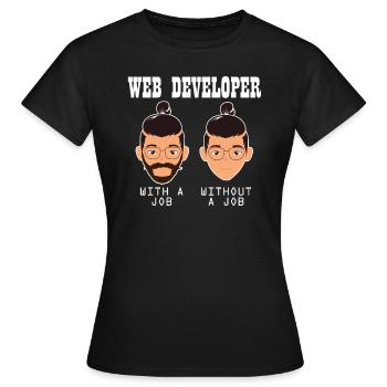 Développeur Web Développeur Web Drôle - T-shirt Femme - noir - Devant - AI Model Female 172 dark (172cm)