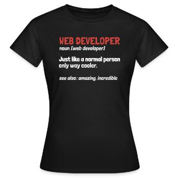 Développeur Web Définition du développeur Web - T-shirt Femme - noir - Devant - AI Model Female 172 dark (172cm)