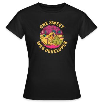 Web Entwickler Webdeveloper Süss - Frauen T-Shirt - Schwarz - Vorne - AI Model Female 172 dark (172cm)