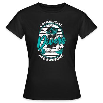 Diving Diver Commercial Diving - Women's T-Shirt - black - Front - AI Model Female 172 dark (172cm)