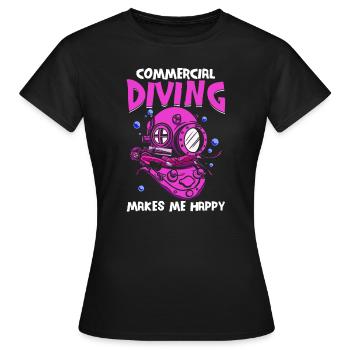 Diving Diver Commercial Diving - Women's T-Shirt - black - Front - AI Model Female 172 dark (172cm)
