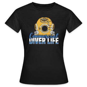 Diving Diver Commercial Diving - Women's T-Shirt - black - Front - AI Model Female 172 dark (172cm)