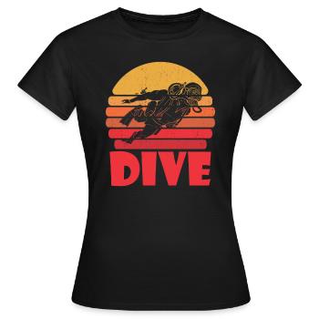 Diving Diver Commercial Diving - Women's T-Shirt - black - Front - AI Model Female 172 dark (172cm)