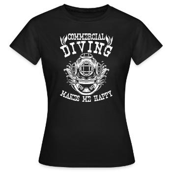 Plongeur plongeur publicité Plongée commerciale - T-shirt Femme - noir - Devant - AI Model Female 172 dark (172cm)