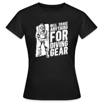 Diving Divers Commercial Diving - Women's T-Shirt - black - Front - AI Model Female 172 dark (172cm)