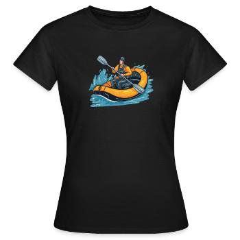 Rafting - Frauen T-Shirt - Schwarz - Vorne - AI Model Female 172 dark (172cm)