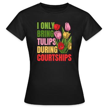 Tulpen Tulpen - Frauen T-Shirt - Schwarz - Vorne - AI Model Female 172 dark (172cm)