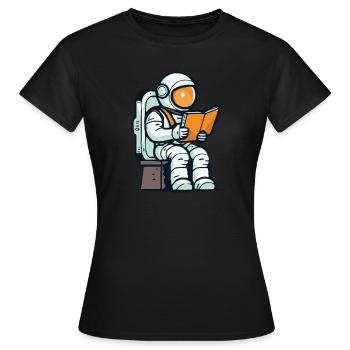 Livre Rat de bibliothèque Rat de bibliothèque Astronaute - T-shirt Femme - noir - Devant - AI Model Female 172 dark (172cm)