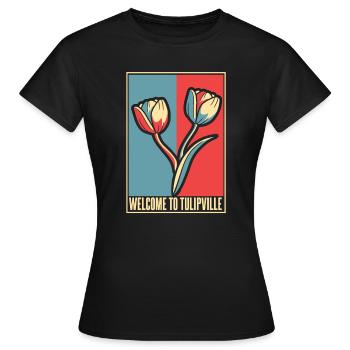 Tulpen Tulpen - Frauen T-Shirt - Schwarz - Vorne - AI Model Female 172 dark (172cm)