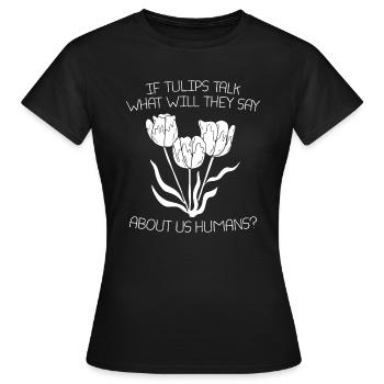 Tulpen Tulpen - Frauen T-Shirt - Schwarz - Vorne - AI Model Female 172 dark (172cm)