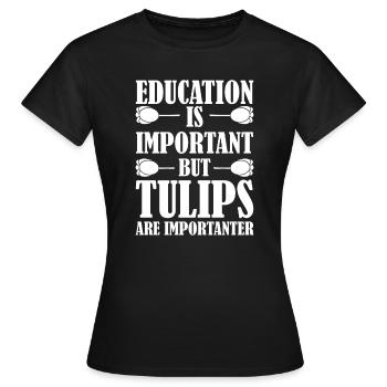 Tulpen Tulpen - Frauen T-Shirt - Schwarz - Vorne - AI Model Female 172 dark (172cm)