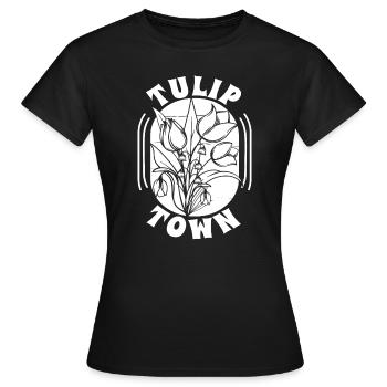 Tulpen Tulpen - Frauen T-Shirt - Schwarz - Vorne - AI Model Female 172 dark (172cm)