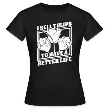Tulipes Tulipes - T-shirt Femme - noir - Devant - AI Model Female 172 dark (172cm)