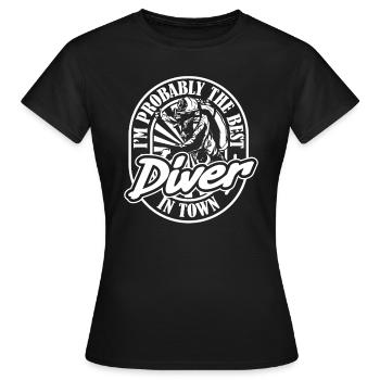 Plongeur plongeur - T-shirt Femme - noir - Devant - AI Model Female 172 dark (172cm)